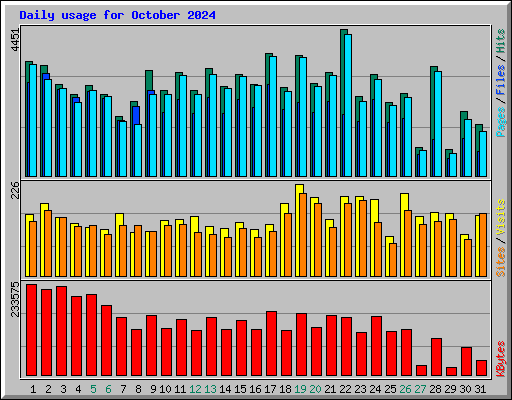 Daily usage for October 2024