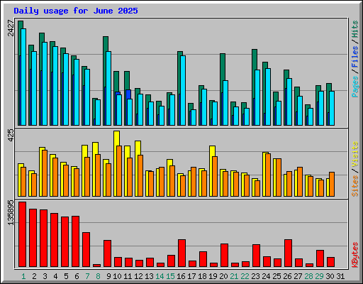 Daily usage for June 2025