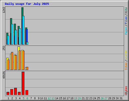 Daily usage for July 2025