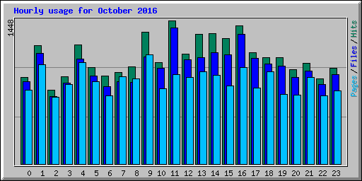 Hourly usage for October 2016