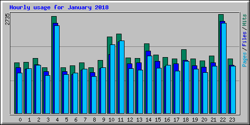 Hourly usage for January 2018