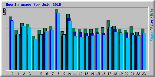 Hourly usage for July 2018