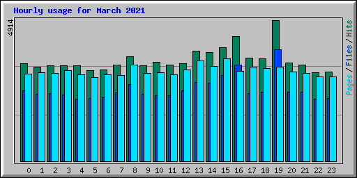 Hourly usage for March 2021