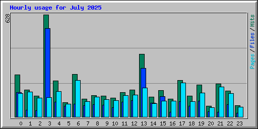 Hourly usage for July 2025